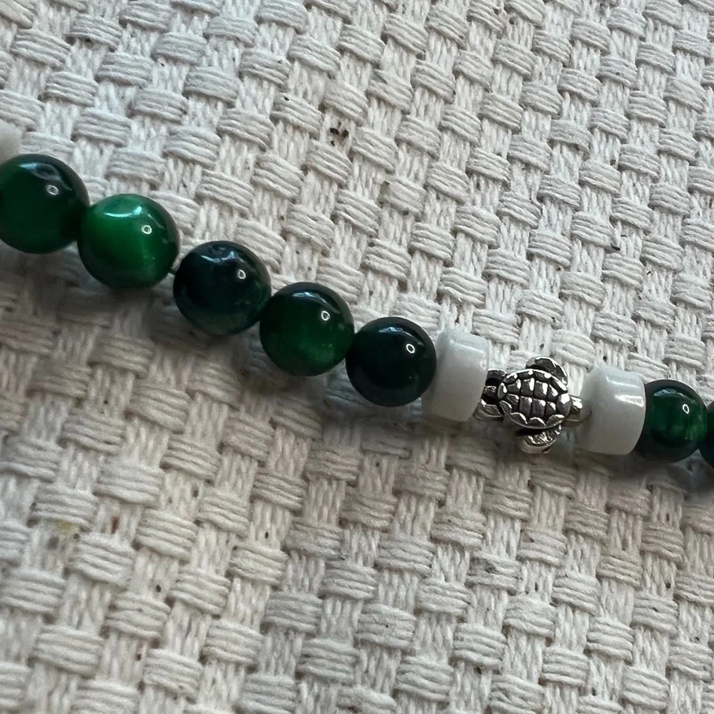 Bracelet Set (3) Cats  Eye Beads- Handmade‎